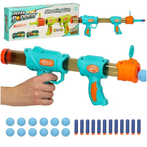 Pistolet karabin na kulki naboje 2w1 niebieski Pistolet karabin na kulki naboje 2w1 niebieski