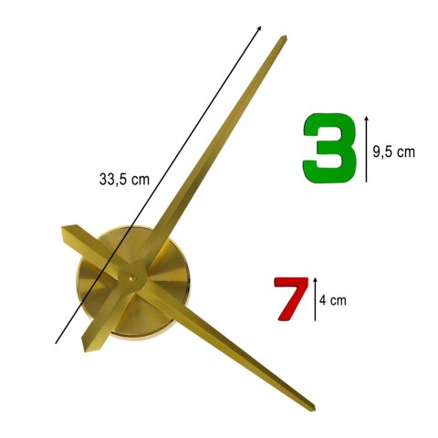 Zegar ścienny naklejany 12 cyfr 80-90 cm złote wskazówki kolorowy Zegar ścienny naklejany 12 cyfr 80-90 cm złote wskazówki kolorowy