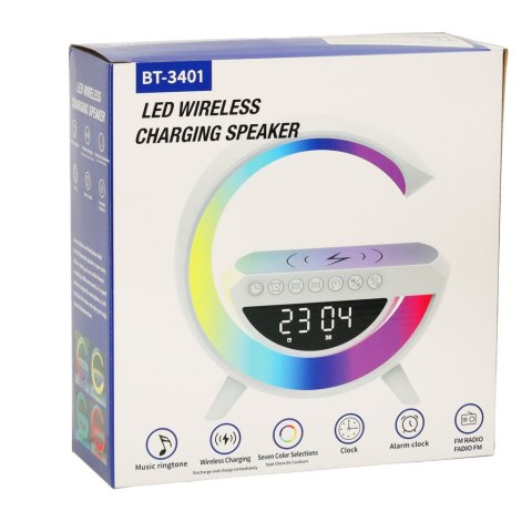 Lampka LED RGB ładowarka indukcyjna radio budzik zegar Lampka LED RGB ładowarka indukcyjna radio budzik zegar