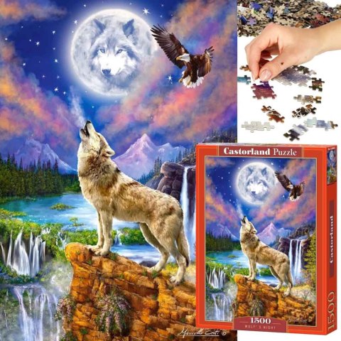 Puzzle układanka 1500 elementów Wilcza noc 68 x 47 cm CASTORLAND Puzzle układanka 1500 elementów Wilcza noc 68 x 47 cm CASTORLAND