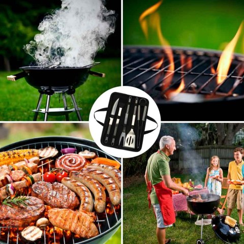 Sztućce do grilla akcesoria grillowe zestaw w etui 6 w 1 Sztućce do grilla akcesoria grillowe zestaw w etui 6 w 1