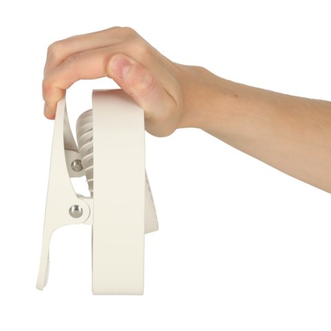 Wentylator wiatrak biurkowy bezprzewodowy USB 11,5 cm biały Wentylator wiatrak biurkowy bezprzewodowy USB 11,5 cm biały