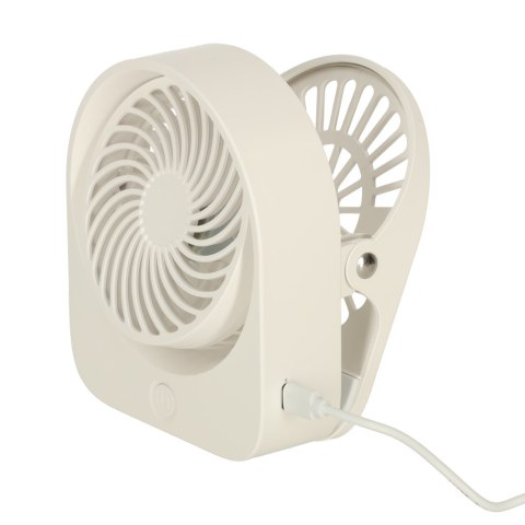Wentylator wiatrak biurkowy bezprzewodowy USB 11,5 cm biały Wentylator wiatrak biurkowy bezprzewodowy USB 11,5 cm biały
