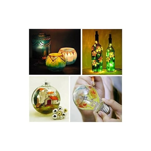 Farby do szkła ceramiki porcelany zestaw do malowania na szkle 6 kolorów x 25ml + pędzel paletka malarska Farby do szkła ceramiki porcelany zestaw do malowania na szkle 6 kolorów x 25ml + pędzel paletka malarska