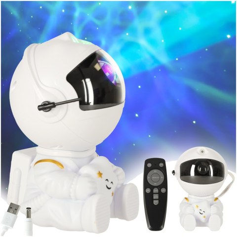Projektor gwiazd lampka nocna astronauta na pilot biała Projektor gwiazd lampka nocna astronauta na pilot biała