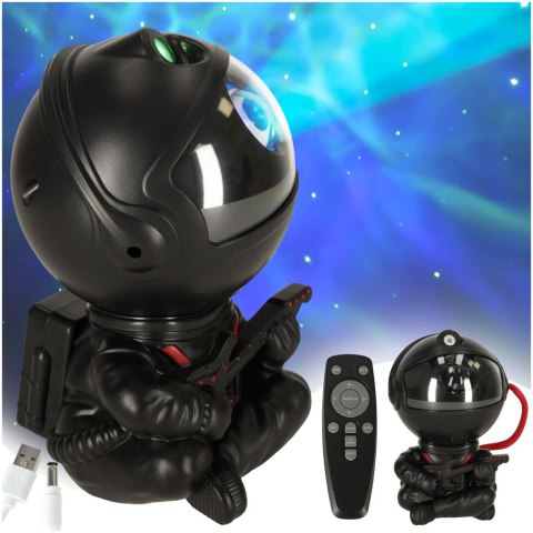 Projektor gwiazd lampka nocna astronauta na pilot czarna Projektor gwiazd lampka nocna astronauta na pilot czarna