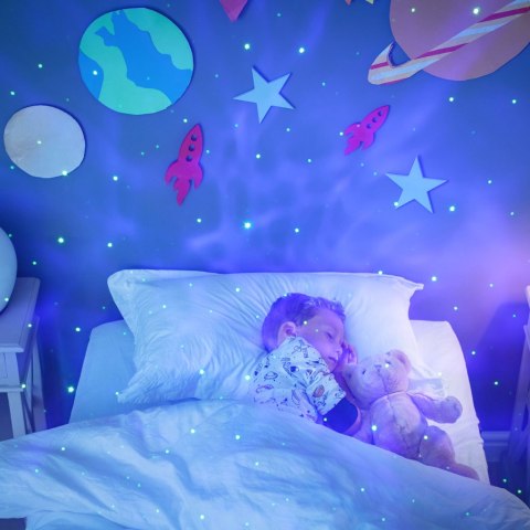 Projektor gwiazd lampka nocna astronauta na pilot czarna Projektor gwiazd lampka nocna astronauta na pilot czarna
