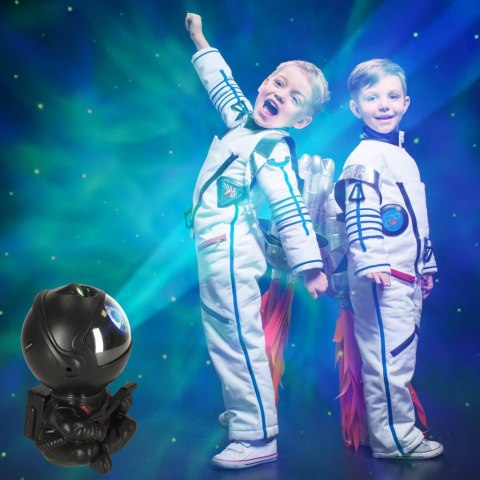 Projektor gwiazd lampka nocna astronauta na pilot czarna Projektor gwiazd lampka nocna astronauta na pilot czarna