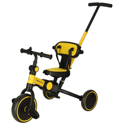 Rowerek trójkołowy TRIKE FIX V4 żółto-czarny z daszkiem Rowerek trójkołowy TRIKE FIX V4 żółto-czarny z daszkiem