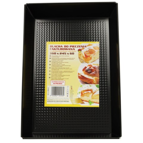 Blacha do pieczenia tortownica forma fakturowana do ciast wypieków 36cm x 24,5cm x 6cm czarna Blacha do pieczenia tortownica forma fakturowana do ciast wypieków 36cm x 24,5cm x 6cm czarna