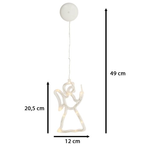 Lampki LED wisząca dekoracja świąteczna aniołek 49cm 10 LED Lampki LED wisząca dekoracja świąteczna aniołek 49cm 10 LED