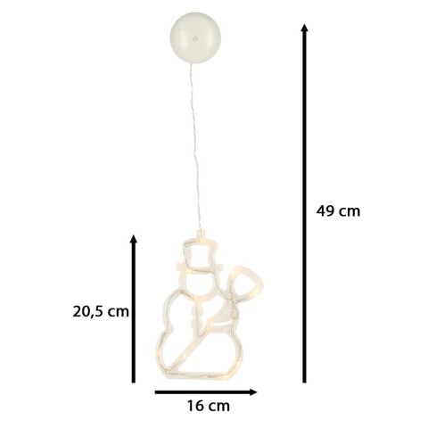 Lampki LED wisząca dekoracja świąteczna bałwanek 49cm 10 LED Lampki LED wisząca dekoracja świąteczna bałwanek 49cm 10 LED