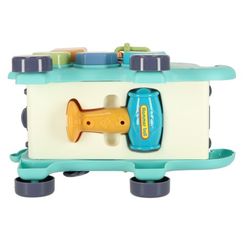 Słonik tablica manipulacyjna montessori wbijak sorter klocki młotek 26cm Słonik tablica manipulacyjna montessori wbijak sorter klocki młotek 26cm