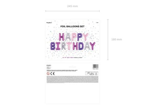 Balon foliowy dekoracja urodzinowa Happy Birthday tęczowa 340cm x 35cm Balon foliowy dekoracja urodzinowa Happy Birthday tęczowa 340cm x 35cm