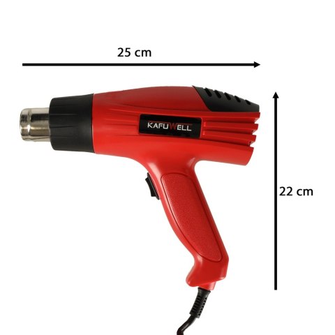 KAFUWELL Opalarka elektryczna z regulacją temperatury 0-600 st. C + 4 wymienne końcówki 1600W KAFUWELL Opalarka elektryczna z regulacją temperatury 0-600 st. C + 4 wymienne końcówki 1600W