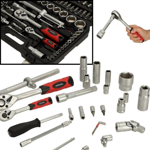 Klucze nasadowe walizka 1/2'' 1/4'' grzechotka zestaw 94el. KAFUWELL Klucze nasadowe walizka 1/2'' 1/4'' grzechotka zestaw 94el. KAFUWELL