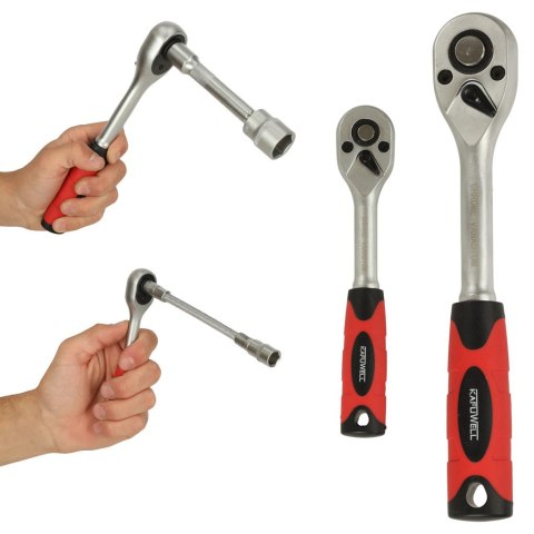 Klucze nasadowe walizka 1/2'' 1/4'' grzechotka zestaw 94el. KAFUWELL Klucze nasadowe walizka 1/2'' 1/4'' grzechotka zestaw 94el. KAFUWELL