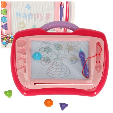 Tablica magnetyczna tablet do rysowania znikopis stempelki różowy XL Tablica magnetyczna tablet do rysowania znikopis stempelki różowy XL