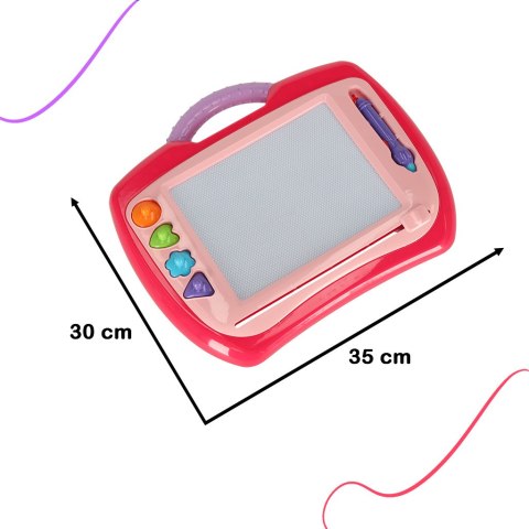 Tablica magnetyczna tablet do rysowania znikopis stempelki różowy XL Tablica magnetyczna tablet do rysowania znikopis stempelki różowy XL