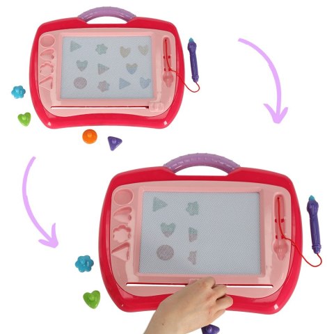 Tablica magnetyczna tablet do rysowania znikopis stempelki różowy XL Tablica magnetyczna tablet do rysowania znikopis stempelki różowy XL