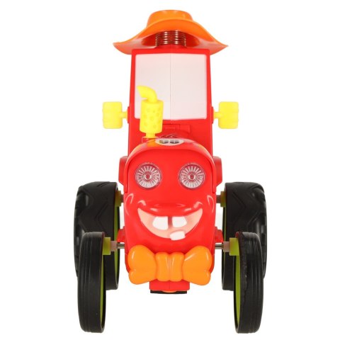 Traktor ciągnik zdalnie sterowany na pilota RC skaczący tańczący dźwięk czerwony Traktor ciągnik zdalnie sterowany na pilota RC skaczący tańczący dźwięk czerwony