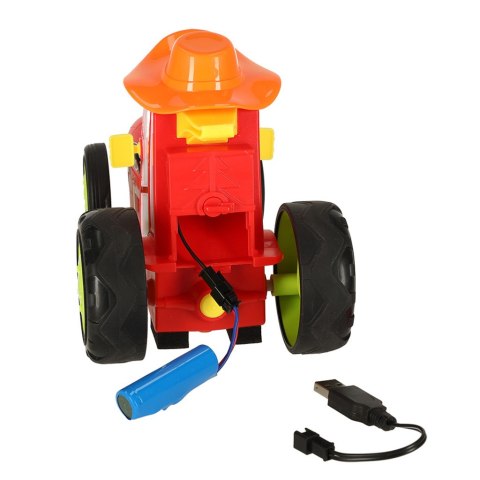 Traktor ciągnik zdalnie sterowany na pilota RC skaczący tańczący dźwięk czerwony Traktor ciągnik zdalnie sterowany na pilota RC skaczący tańczący dźwięk czerwony