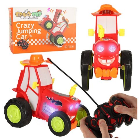 Traktor ciągnik zdalnie sterowany na pilota RC skaczący tańczący dźwięk czerwony Traktor ciągnik zdalnie sterowany na pilota RC skaczący tańczący dźwięk czerwony