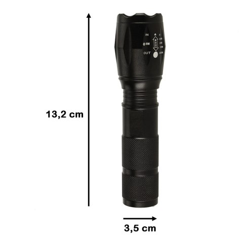 Latarka taktyczna wojskowa 800 lumenów LED ZOOM mocna USB akumulator Latarka taktyczna wojskowa 800 lumenów LED ZOOM mocna USB akumulator