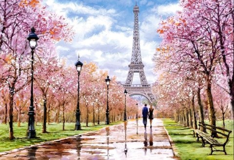 Puzzle układanka 1000 elementów Romantyczny spacer w Paryżu 68 x 47 cm CASTORLAND Puzzle układanka 1000 elementów Romantyczny spacer w Paryżu 68 x 47 cm CASTORLAND