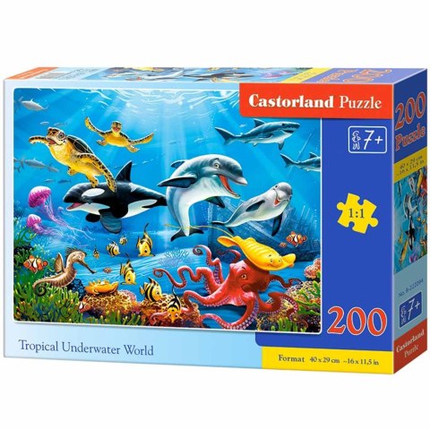 Puzzle układanka 200 elementów Tropikalny Podwodny Świat 7+ CASTORLAND Puzzle układanka 200 elementów Tropikalny Podwodny Świat 7+ CASTORLAND
