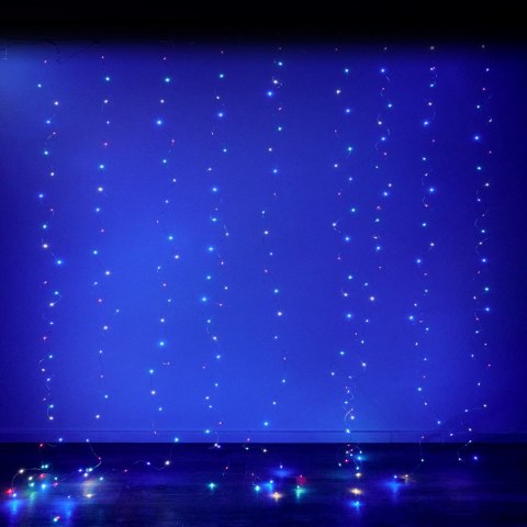 Lampki LED kurtyna girlanda druciki 3x3m 300LED multikolor pilot USB Lampki LED kurtyna girlanda druciki 3x3m 300LED multikolor pilot USB