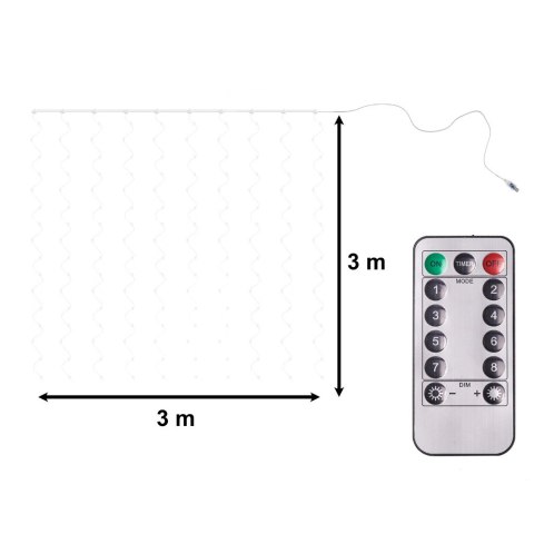 Lampki LED kurtyna girlanda druciki 3x3m 300LED multikolor pilot USB Lampki LED kurtyna girlanda druciki 3x3m 300LED multikolor pilot USB