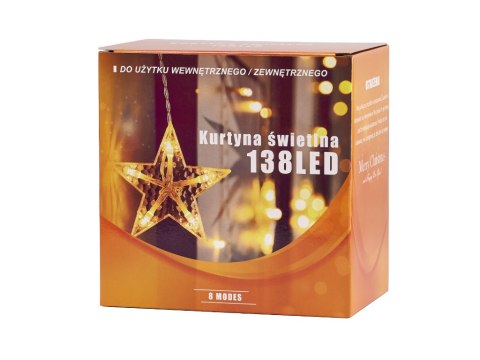 Lampki LED kurtyna gwiazdki 2,5m 138LED multikolor Lampki LED kurtyna gwiazdki 2,5m 138LED multikolor