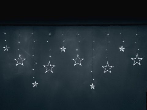 Lampki LED kurtyna gwiazdki 2,5m 138LED zimny biały 8 trybów świecenia Lampki LED kurtyna gwiazdki 2,5m 138LED zimny biały 8 trybów świecenia