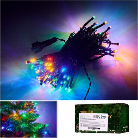 Lampki LED łańcuch świetlny 10m 100LED multikolor 8 trybów świecenia Lampki LED łańcuch świetlny 10m 100LED multikolor 8 trybów świecenia