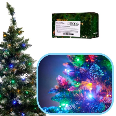 Lampki LED łańcuch świetlny 10m 100LED multikolor 8 trybów świecenia Lampki LED łańcuch świetlny 10m 100LED multikolor 8 trybów świecenia