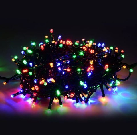 Lampki LED łańcuch świetlny 10m 100LED multikolor 8 trybów świecenia Lampki LED łańcuch świetlny 10m 100LED multikolor 8 trybów świecenia