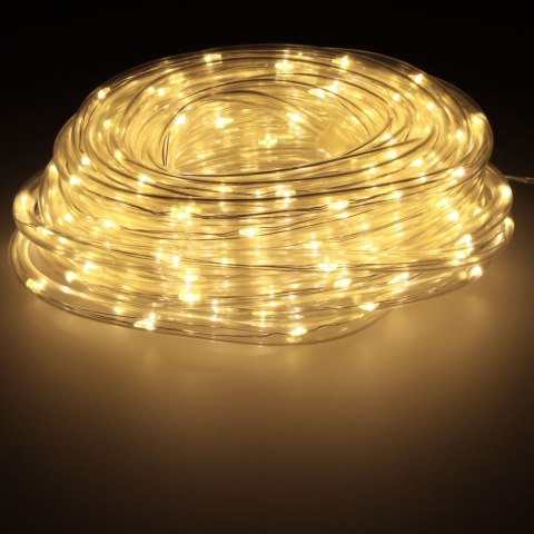 Lampki LED zewnętrzne wąż świetlny sznur na balkon 10m 100LED ciepły biały 8 trybów świecenia Lampki LED zewnętrzne wąż świetlny sznur na balkon 10m 100LED ciepły biały 8 trybów świecenia