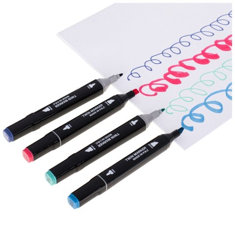 Markery dwustronne mazaki alkoholowe w etui 48 + podstawka Markery dwustronne mazaki alkoholowe w etui 48 + podstawka
