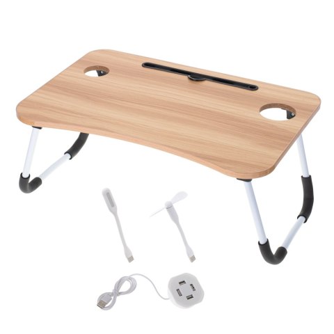 Stolik pod laptopa składany do łóżka podstawka śniadaniowa USB Stolik pod laptopa składany do łóżka podstawka śniadaniowa USB