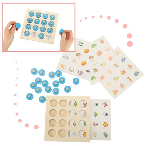Gra planszowa memory montessori zestaw puzzle drewniane 4 karty Gra planszowa memory montessori zestaw puzzle drewniane 4 karty