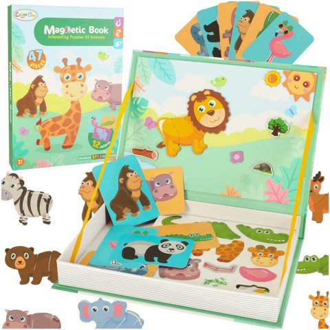 Książeczka magnetyczna układanka puzzle na magnes zwierzęta safari 47el. Książeczka magnetyczna układanka puzzle na magnes zwierzęta safari 47el.