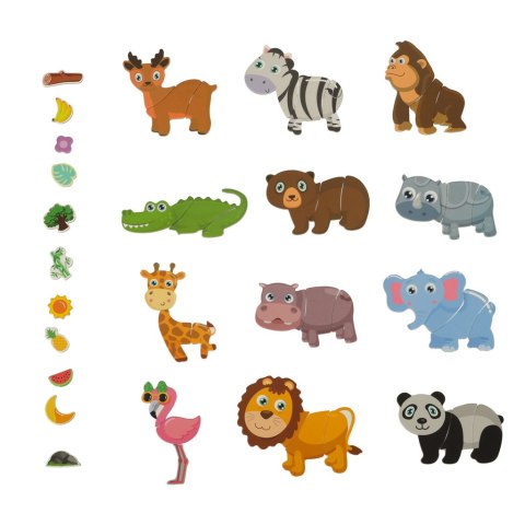 Książeczka magnetyczna układanka puzzle na magnes zwierzęta safari 47el. Książeczka magnetyczna układanka puzzle na magnes zwierzęta safari 47el.