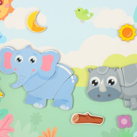 Książeczka magnetyczna układanka puzzle na magnes zwierzęta safari 47el. Książeczka magnetyczna układanka puzzle na magnes zwierzęta safari 47el.
