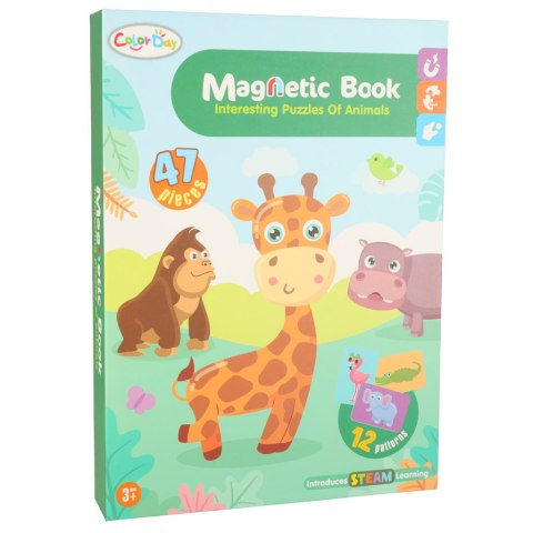 Książeczka magnetyczna układanka puzzle na magnes zwierzęta safari 47el. Książeczka magnetyczna układanka puzzle na magnes zwierzęta safari 47el.