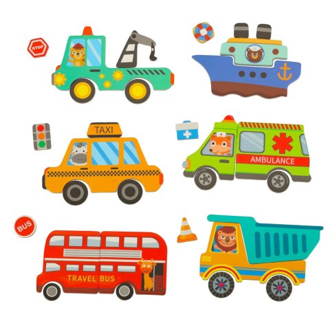 Książeczka magnetyczna układanka puzzle z magnesem środki transportu Książeczka magnetyczna układanka puzzle z magnesem środki transportu