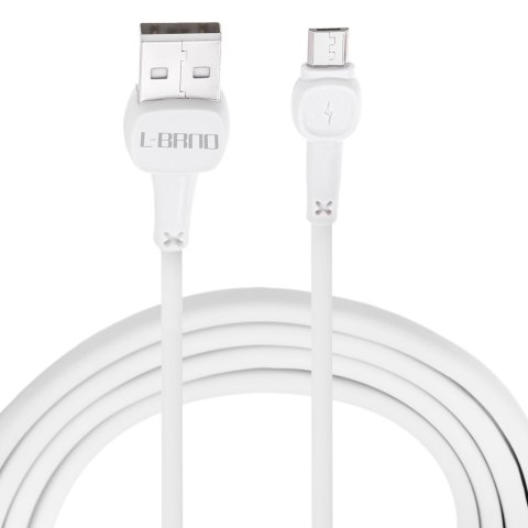 L-BRNO Kabel USB - micro USB ładowarka szybkie ładowanie Quick Charge biały 2A 100 cm L-BRNO Kabel USB - micro USB ładowarka szybkie ładowanie Quick Charge biały 2A 100 cm