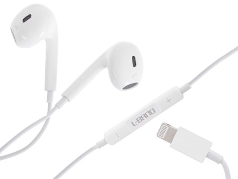 L-BRNO Słuchawki douszne przewodowe Lightning białe Bluetooth L-BRNO Słuchawki douszne przewodowe Lightning białe Bluetooth