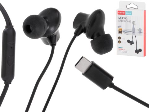 L-BRNO Słuchawki douszne przewodowe z mikrofonem typu c EP42 USB 120cm czarne L-BRNO Słuchawki douszne przewodowe z mikrofonem typu c EP42 USB 120cm czarne