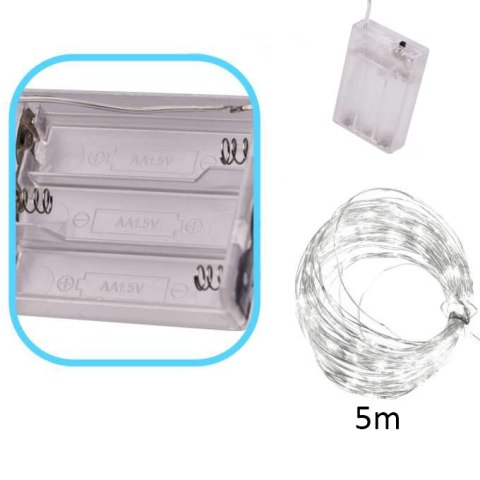 Lampki LED druciki dekoracyjne 5m 50LED ciepły biały Lampki LED druciki dekoracyjne 5m 50LED ciepły biały